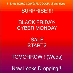 SURPRISE!!!!! EPIC BLACK FRIDAY SALE STARTS TOMORROW!! DON’T MISS IT! DEEP CUTS
